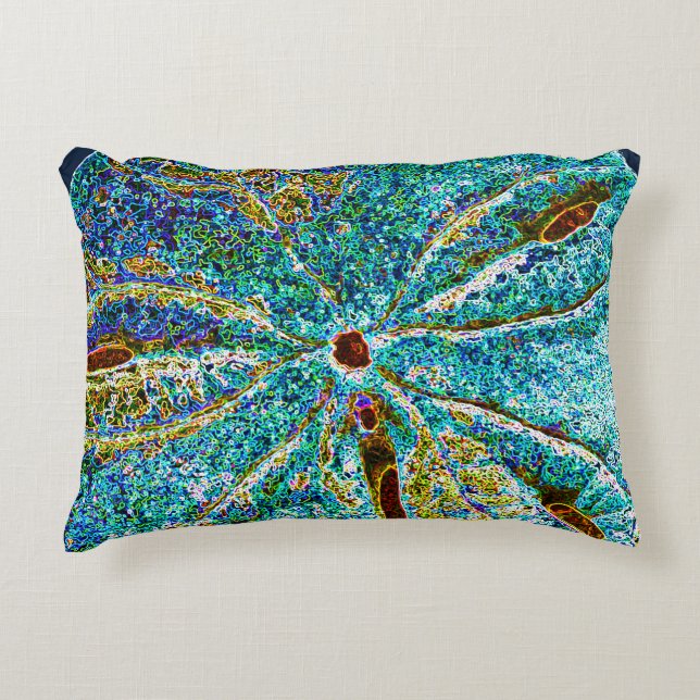Sand Dollar Abstraktes Aquamarines blaues Muster G Dekokissen (Vorderseite)