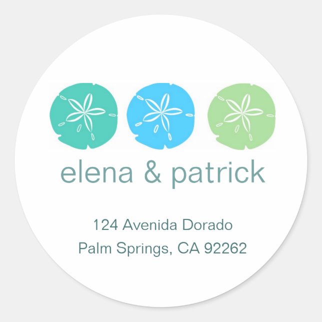 Sand Dollar Address Labels Runder Aufkleber (Vorderseite)