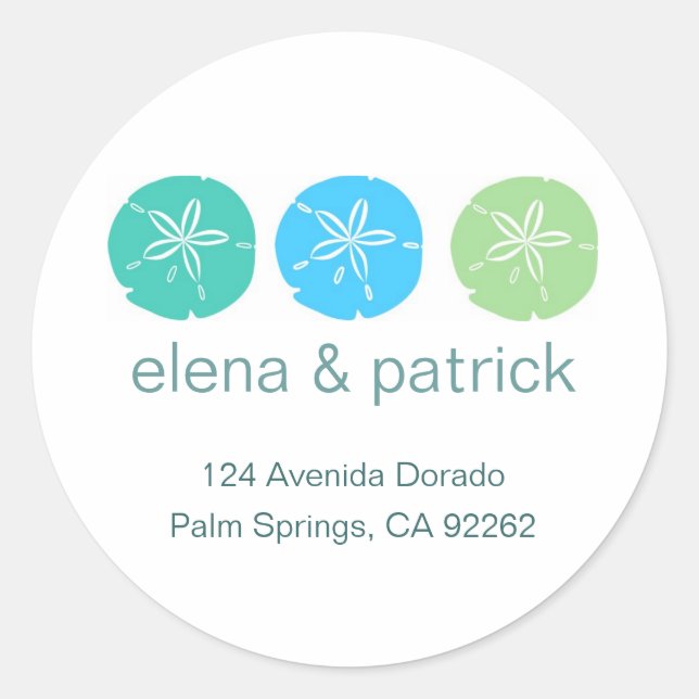 Sand Dollar Address Labels Runder Aufkleber (Vorderseite)