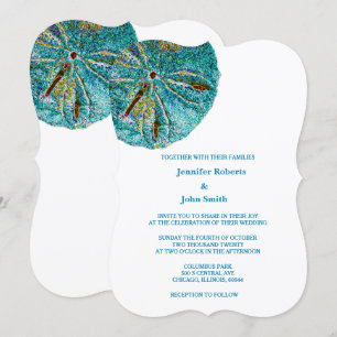 Sand Dollar Aquamariner Künstlerischer Strand Schö Einladung