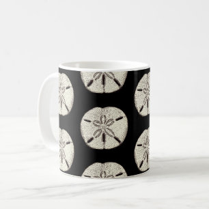 Sand Dollar auf schwarz Kaffeetasse