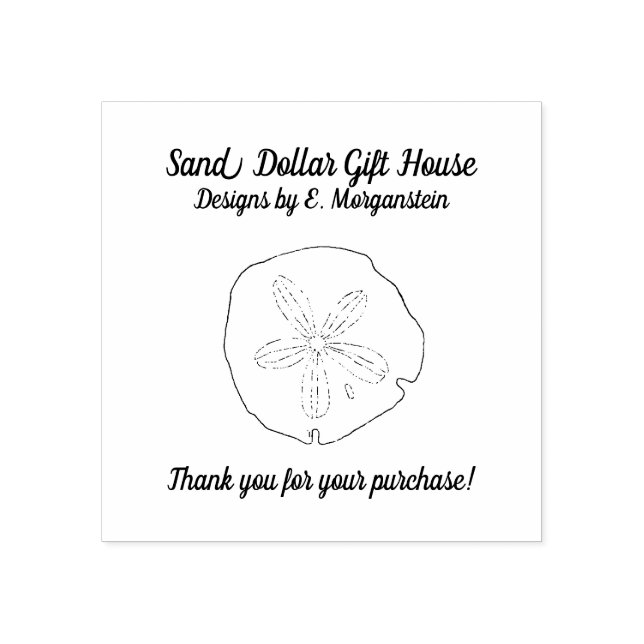 Sand Dollar Beach Business Vielen Dank Briefmarke Gummistempel (Prägung)