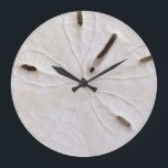 Sand Dollar Beach Coastal White Grey Trendy Cool Große Wanduhr<br><div class="desc">Designed with image of sand dollars & seashells in the background,  this is perfect for beach house decor or Christmas,  holiday gifts!</div>