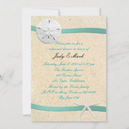 Sand Dollar Beach Hochzeit Probe Dinner einladen Einladung