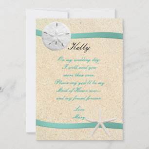 Sand Dollar Beach Hochzeit Trauzeugin Karte