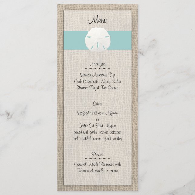 Sand Dollar Beach Menu Mariage (Devant)