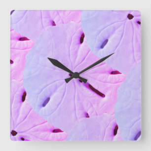 Sand Dollar Beach Pink Lila Violet Ombre Hübsch Quadratische Wanduhr