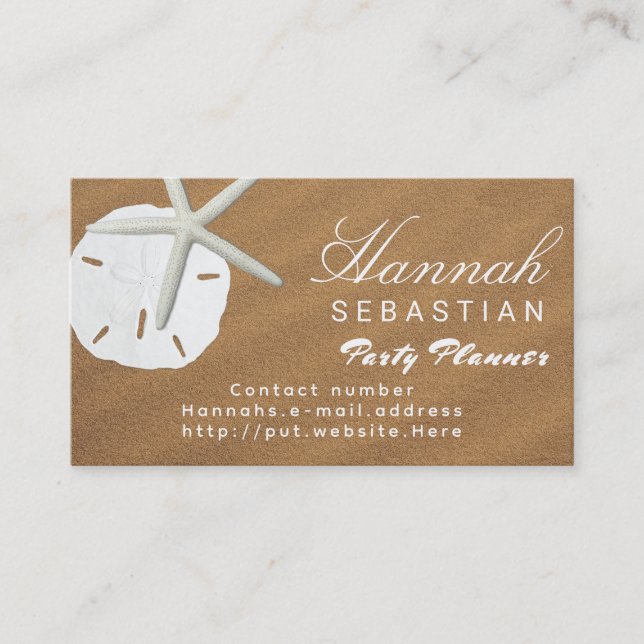 Sand Dollar Beach Sand Beruf Business Card Visitenkarte (Vorderseite)