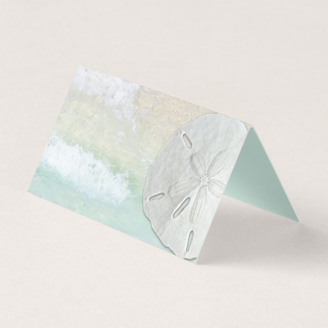Sand-Dollar-Beach-Waves gezaubert leere Platzkarte (Vorderseite)