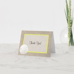 Sand Dollar Beach Wedding Danke Karte - Gelb