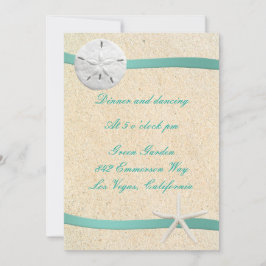 Sand Dollar Beach Wedding Empfang Card Einladung