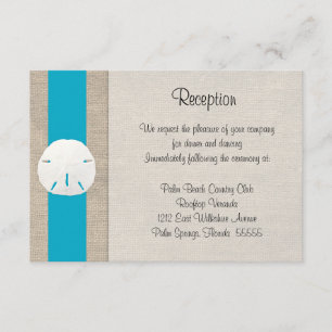 Sand Dollar Beach Wedding Empfang Card Malibu Begleitkarte