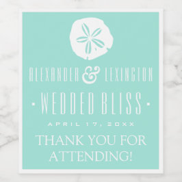 Sand Dollar Beach Wedding - Farbe individuell anpa Weinetikett