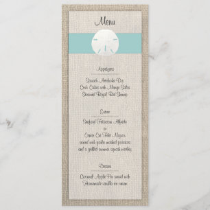 Sand Dollar Beach Wedding Menu Menükarte