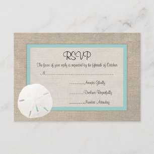 Sand Dollar Beach Wedding RSVP Karte