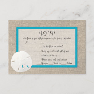 Sand Dollar Beach Wedding RSVP Karte Malibu 2
