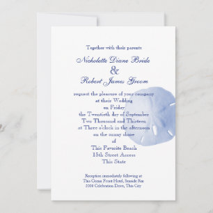 Sand Dollar Blue Wedding Einladung