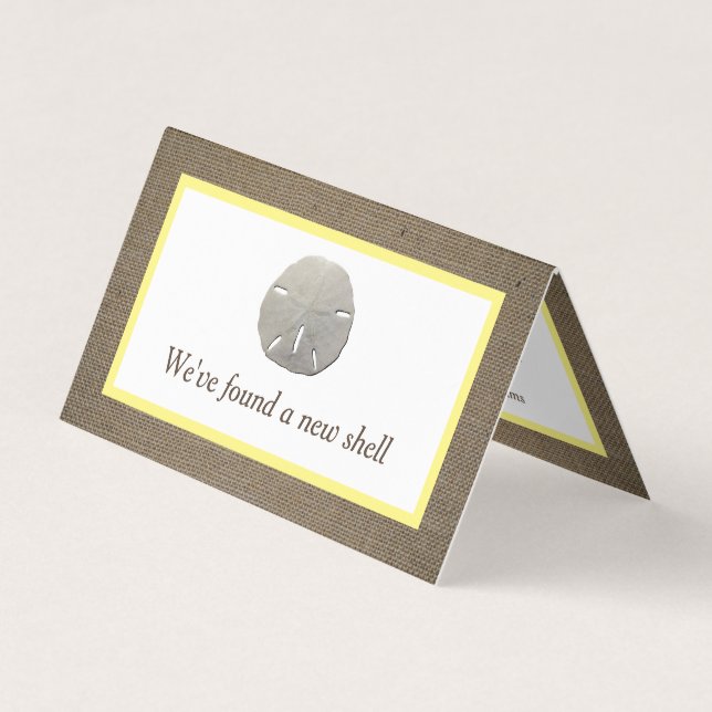 Sand Dollar & Burlap Änderung der Adresskarte Visitenkarten (Vorderseite)