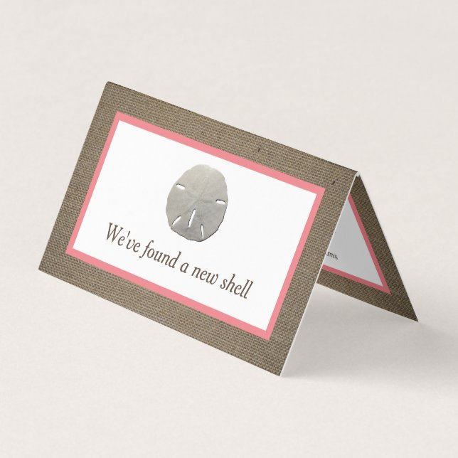 Sand Dollar & Burlap Änderung der Adresskarte Visitenkarten (Vorderseite)