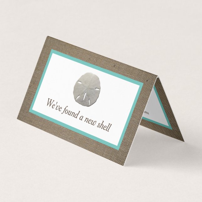 Sand Dollar & Burlap Änderung der Adresskarte Visitenkarten (Vorderseite)