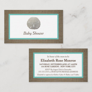 Sand Dollar & Burlap Baby Shower Ticket Einladung