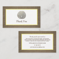 Sand Dollar & Burlap Business Danke Karte