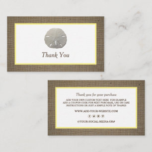 Sand Dollar & Burlap Business Danke Karte