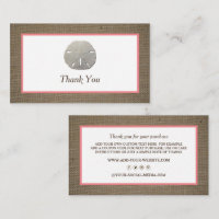 Sand Dollar & Burlap Business Danke Karte