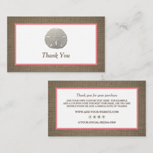 Sand Dollar & Burlap Business Danke Karte