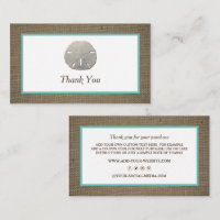 Sand Dollar & Burlap Business Danke Karte