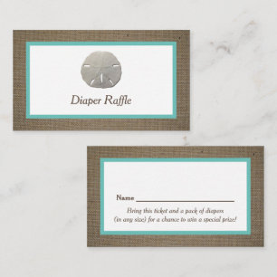 Sand Dollar & Burlap Diaper Raffel Ticket