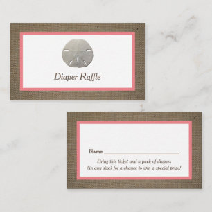 Sand Dollar & Burlap Diaper Raffel Ticket
