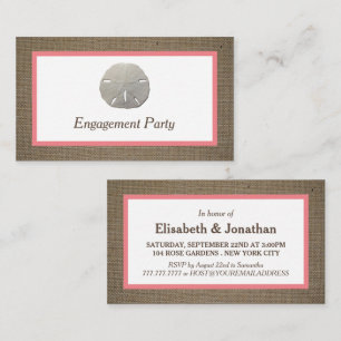Sand Dollar & Burlap Engagement Party Ticket