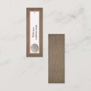 Sand Dollar & Burlap-Geschenk-Tag Mini Visitenkarte
