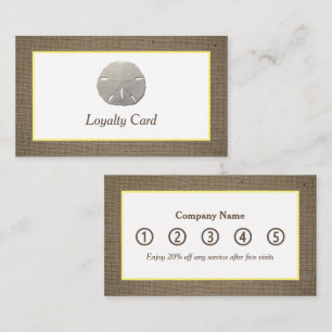 Sand Dollar & Burlap Loyalty Card Visitenkarte