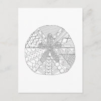 Sand Dollar Erwachsene Färbung Postkarte