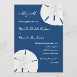 Sand Dollar Hochzeit Monaco Blauer Hochzeitsfeier Einladung