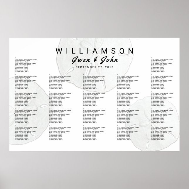 Sand Dollar Hochzeitsempfehlung Poster (Vorne)