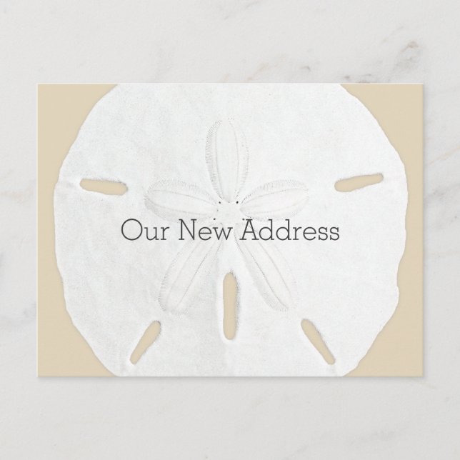 Sand-Dollar-Küste - neue Adresse Ankündigungspostkarte (Vorderseite)