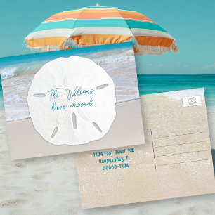 Sand-Dollar-Küsten-Postkarten für neue Adressen Ankündigungspostkarte