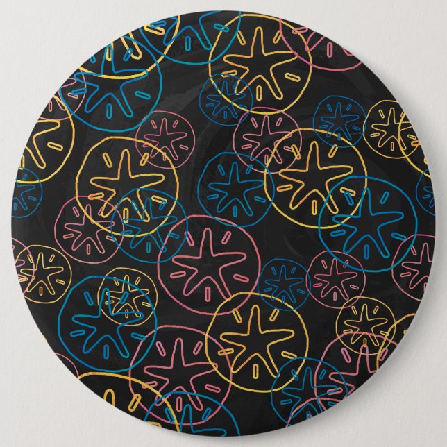 Sand Dollar Lines Red Yellow Blue Button (Vorderseite)