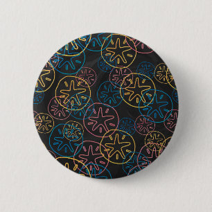 Sand Dollar Lines Red Yellow Blue Button