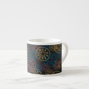 Sand Dollar Lines Red Yellow Blue Espressotasse
