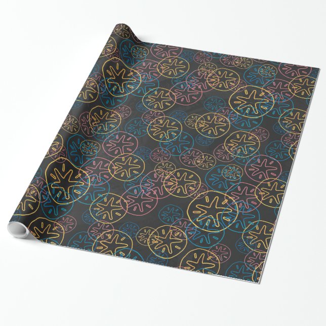 Sand Dollar Lines Red Yellow Blue Geschenkpapier (Ungerollt)