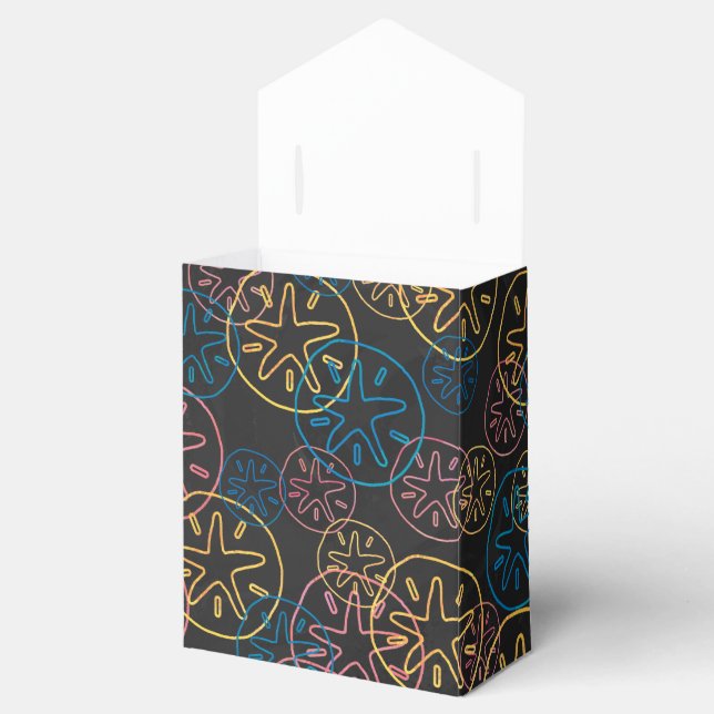 Sand Dollar Lines Red Yellow Blue Geschenkschachtel (Geöffnet)