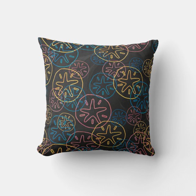 Sand Dollar Lines Red Yellow Blue Kissen (Vorderseite)