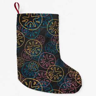 Sand Dollar Lines Red Yellow Blue Kleiner Weihnachtsstrumpf