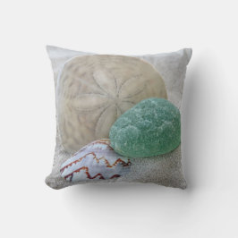 Sand Dollar, Muschel und Meerglas - Kopfkissen Kissen