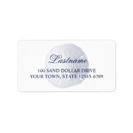 Sand Dollar Navy Blue Adressaufkleber