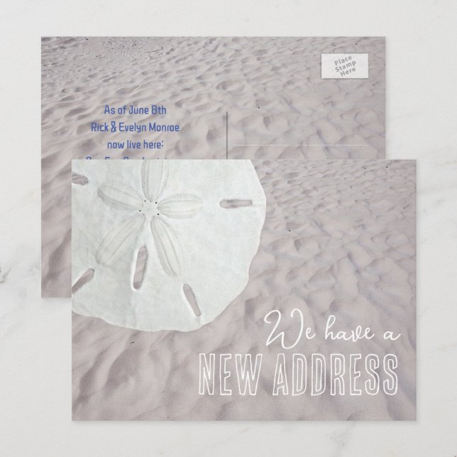 Sand Dollar New Address Ankündigung Postkarte (Vorne/Hinten)